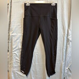 Athleta Salutation Stash Pocket II Laser Cut 7/8 Leggings